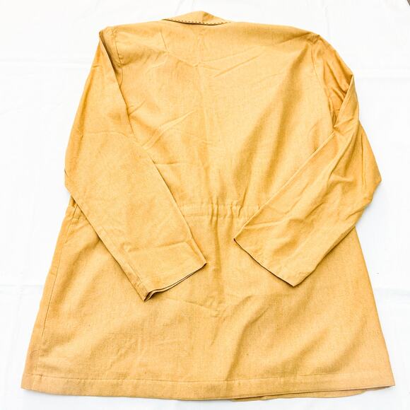 Melrose 100% Silk Contrast Golden Stich 2-Button Blazer Size 14 - Picture 3 of 3